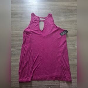 torrid Ribbed Tank with Keyhole - Magenta Pink